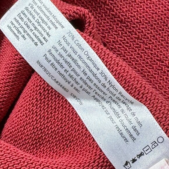 Eileen Fisher Red Organic Cotton/Nylon Blend 3/4 Sleeve Boat Neck Sweater Sz XXS - Picture 7 of 8